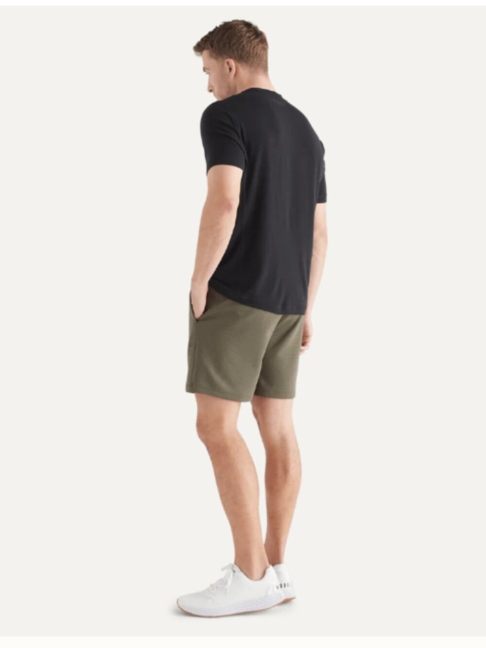 NWT NOBULL Men's Army Green Textured Knit Shorts (7 inch) - Picture 6 of 9